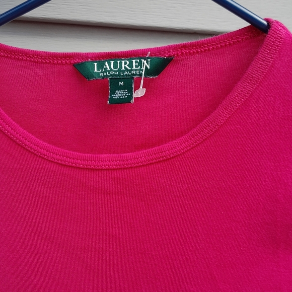Ralph Lauren Womwns M Fuchsia Tee - Picture 2 of 6